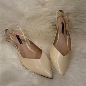 Stuart Weitzman Cream Slingback Heels